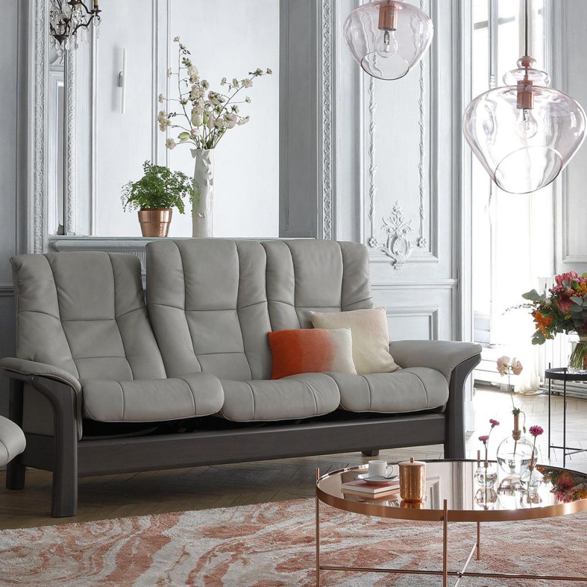 Stressless Windsor High Back Sofa 3 Seater Cori Leather – image 4