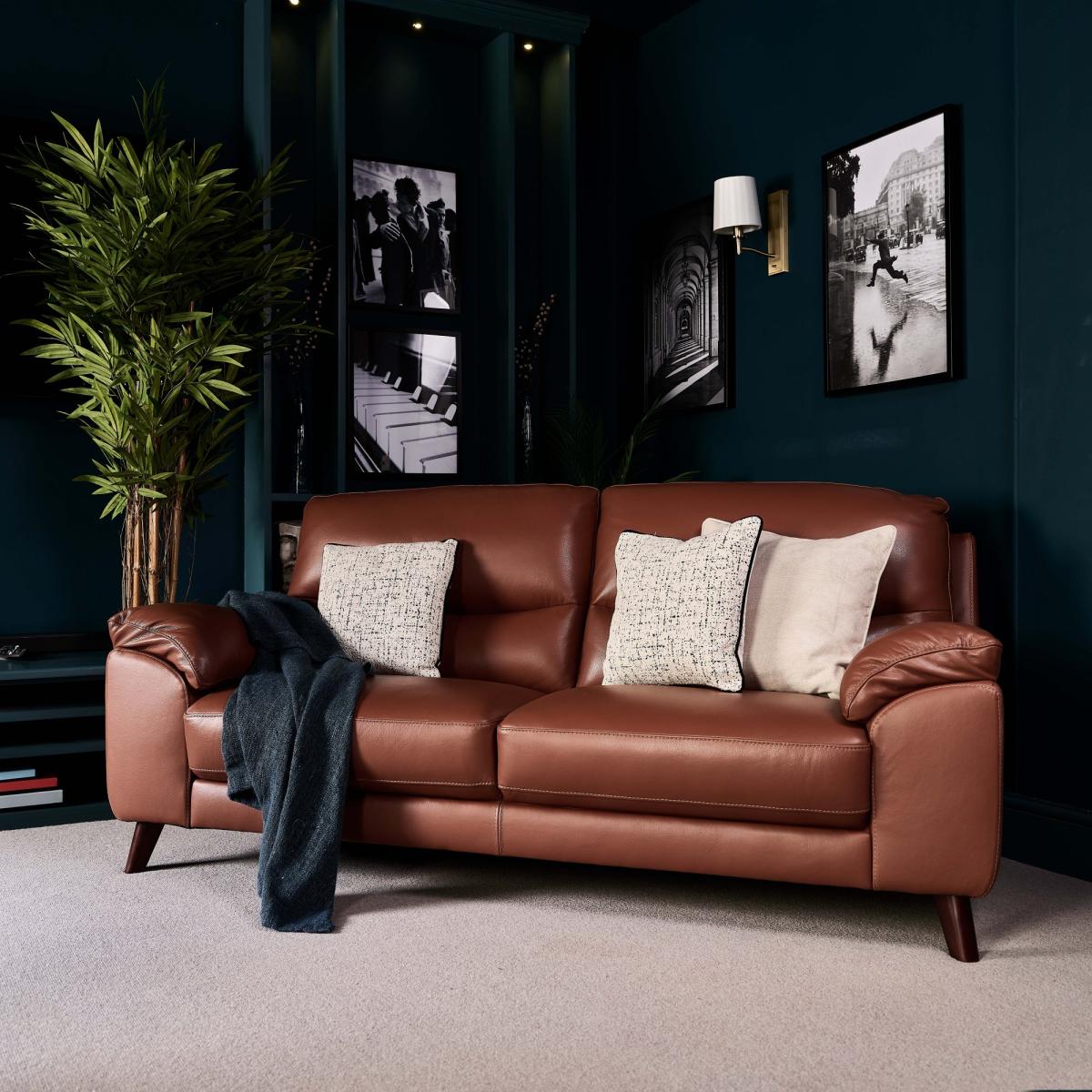 Vegas 3 Seater Sofa - Tan Leather – image 2