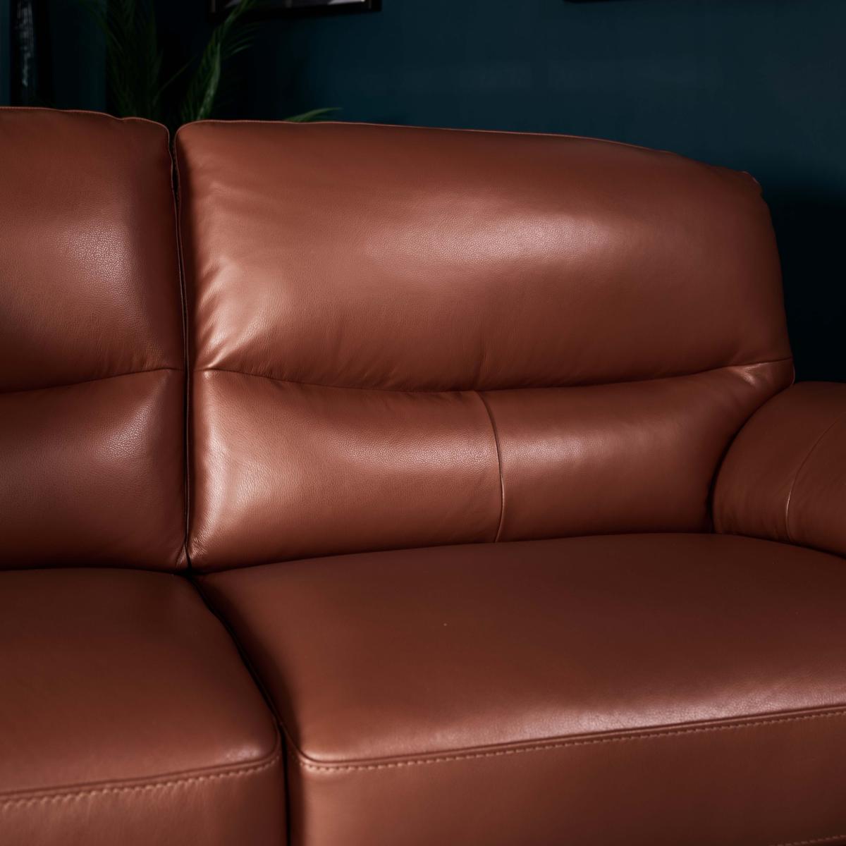 Vegas 3 Seater Sofa - Tan Leather – image 3