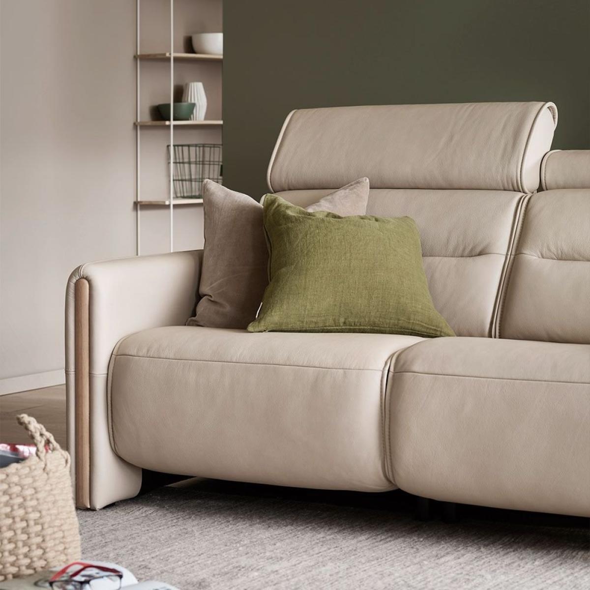 Stressless Emily 3 Seater Sofa - Wood Arms - Stressless Emily 3 Seat Sofa Wood Arm in Fabric – image 5