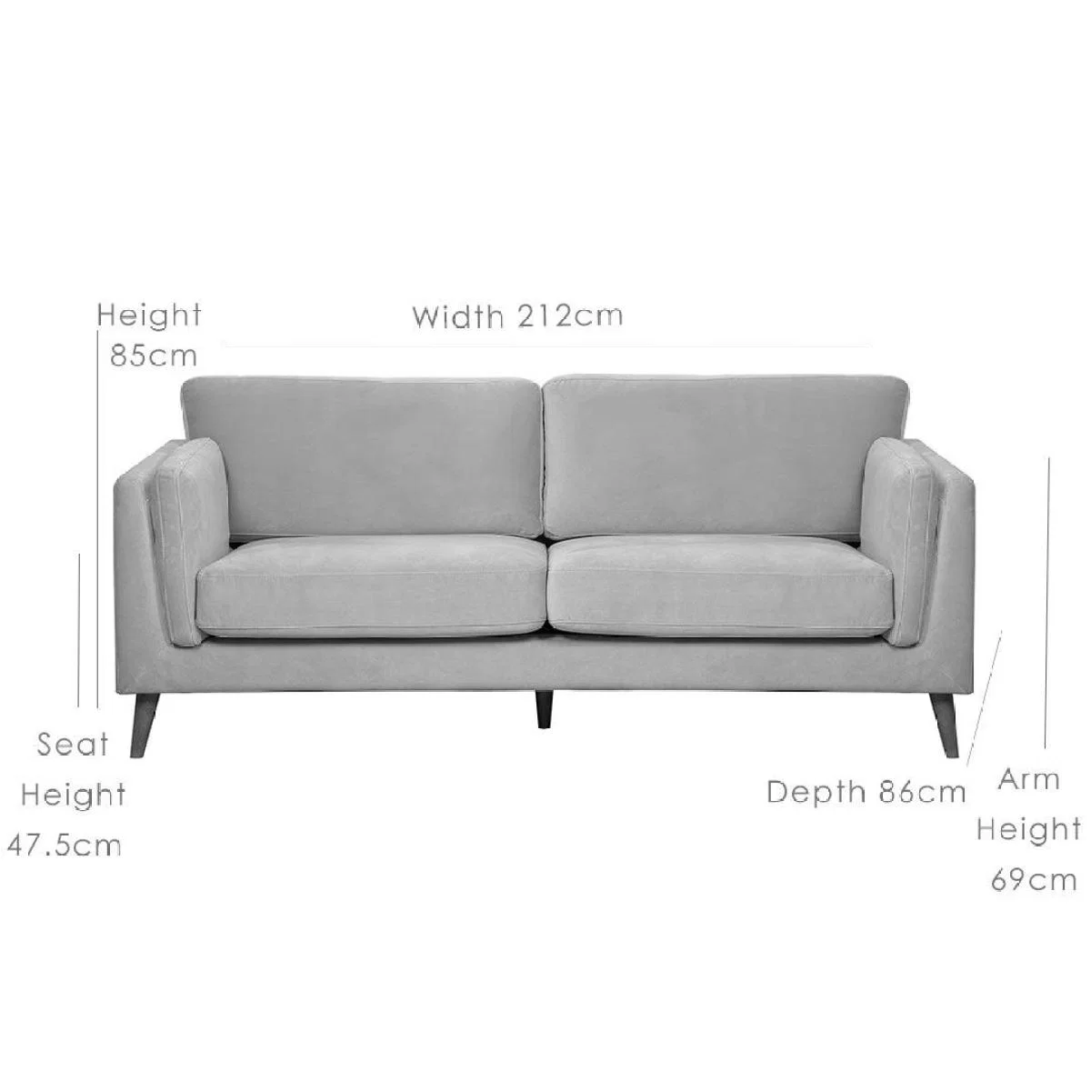 Harris 3 Seater Sofa - Grey – image 3