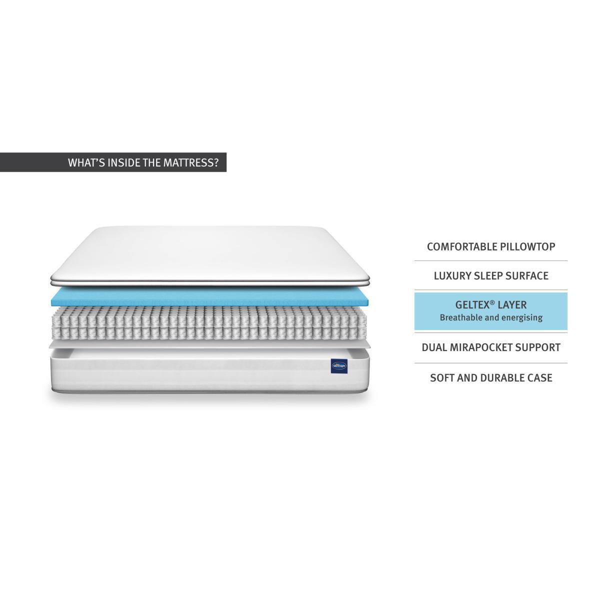 Silentnight Soft Medium 2000 Pocket Geltex Pillowtop Mattress White – image 5