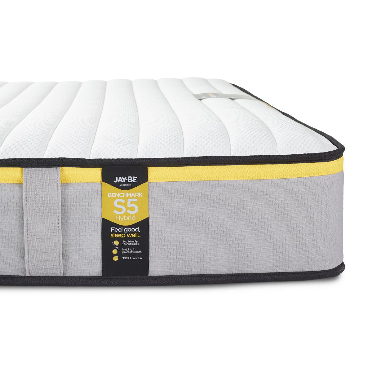 Jay-Be Benchmark S5 Hybrid Boxed Rolled Medium Pocket Sprung Mattress White – image 2