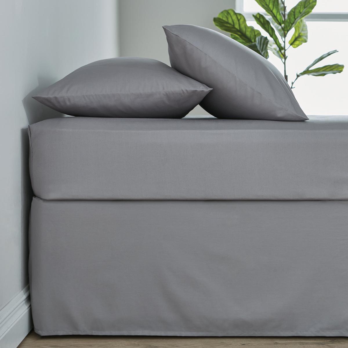 Easycare Cotton 180 Thread Count Fitted Sheet Dove (Grey) – image 2