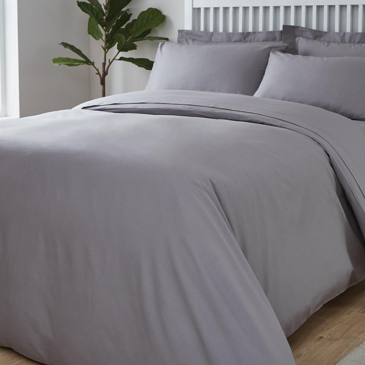 Easycare Cotton 180 Thread Count Fitted Sheet Dove (Grey) – image 4