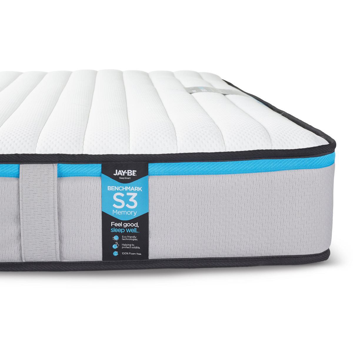 Jay-Be Benchmark S3 Medium Memory Fibre Sprung Mattress White – image 2