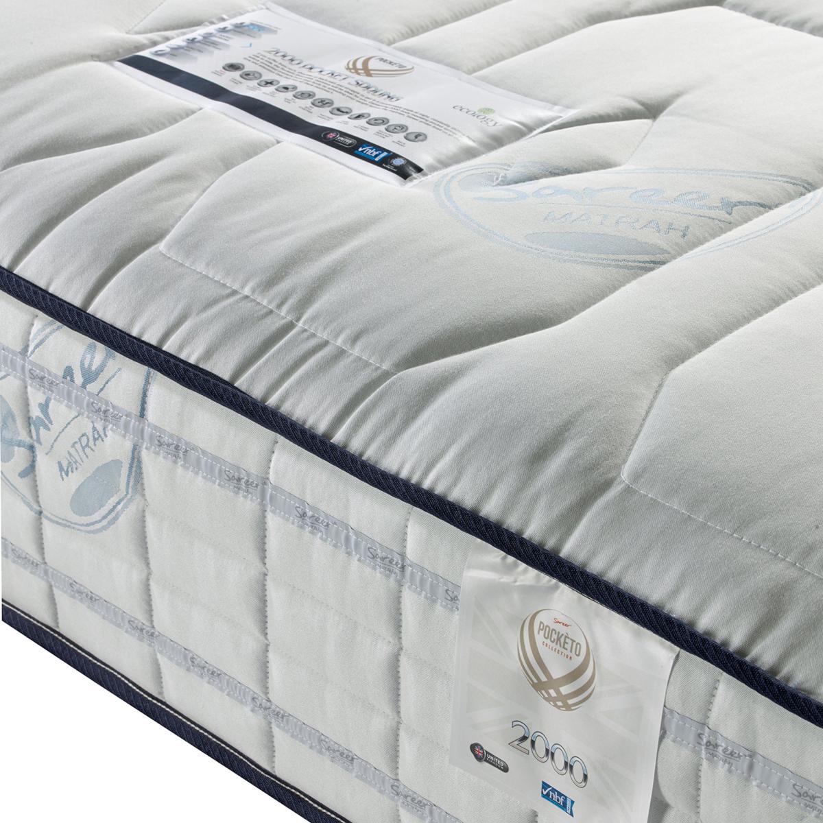 Pocketo Medium Firm 2000 Cool Blue Mattress White – image 3