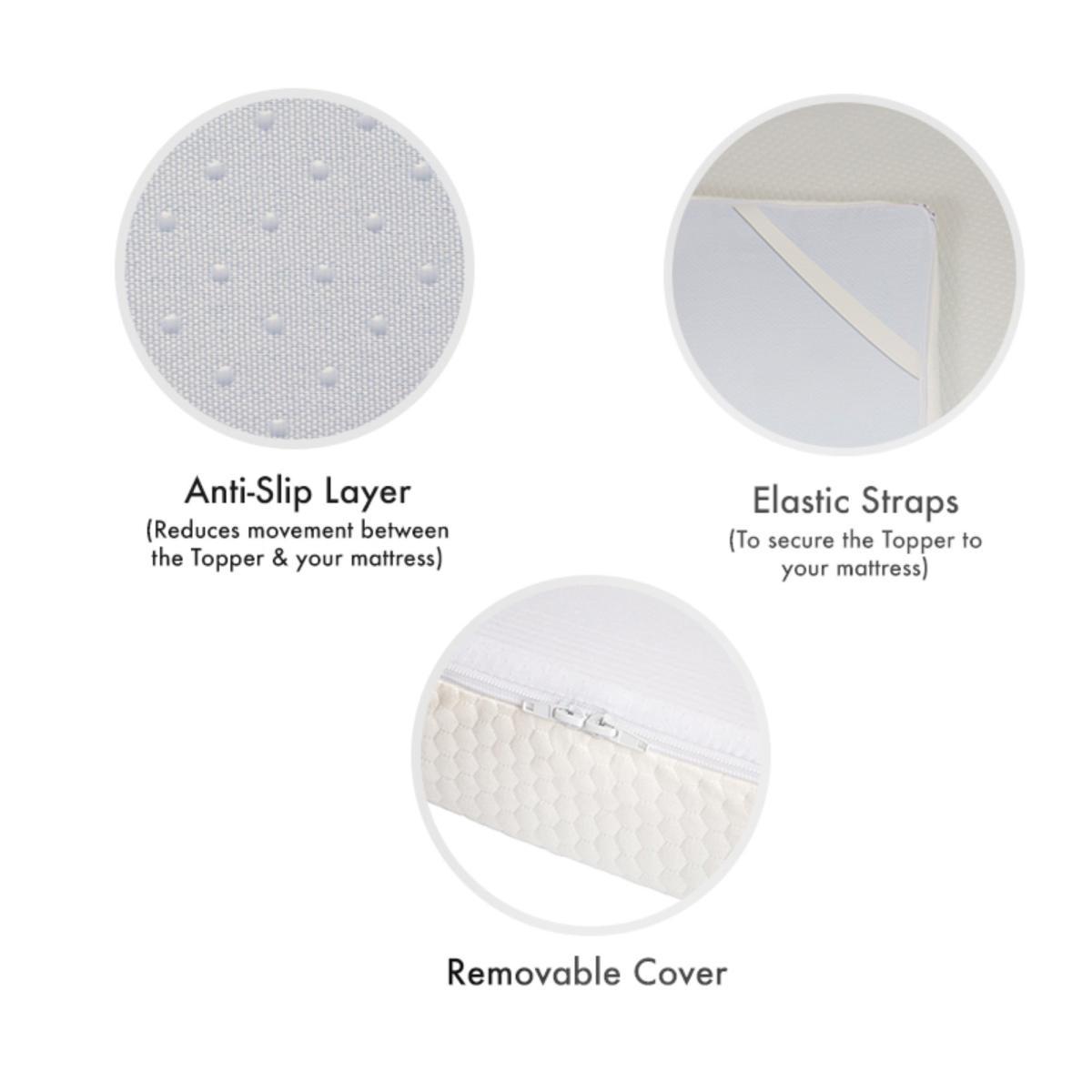 Panda Bamboo Memory Foam Mattress Topper White – image 4