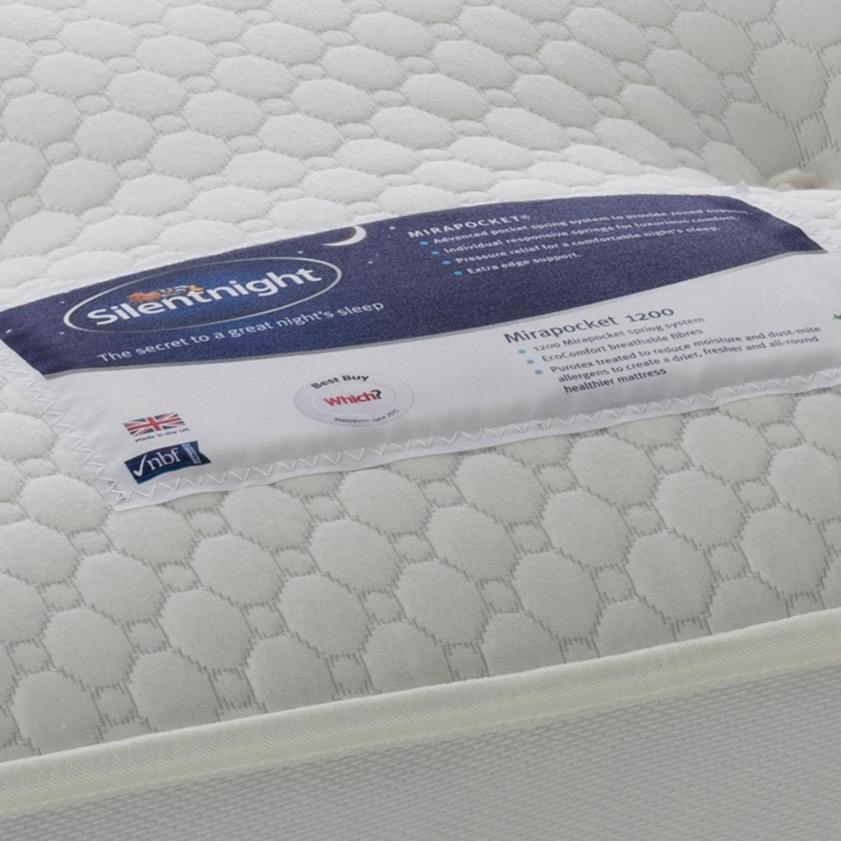 Silentnight Medium Firm 1200 Pocket Mattress White – image 6