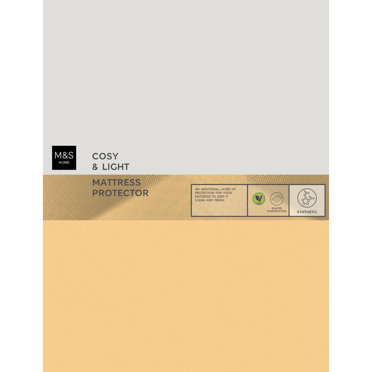 M&S Cosy & Light Mattress Protector - DBL - White, White – image 2