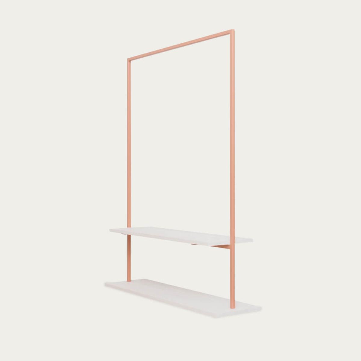 Beige Red Clothes Rail Hangon with Storage