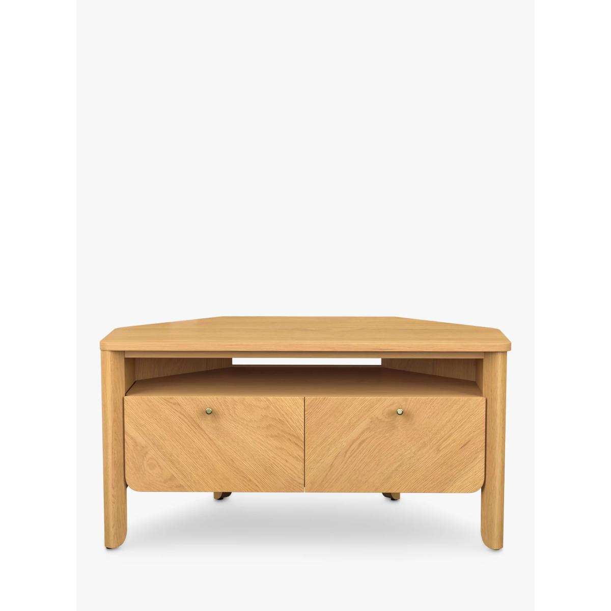 ANYDAY John Lewis & Partners Fern Corner TV Stand for TVs up to 43, Oak – image 2