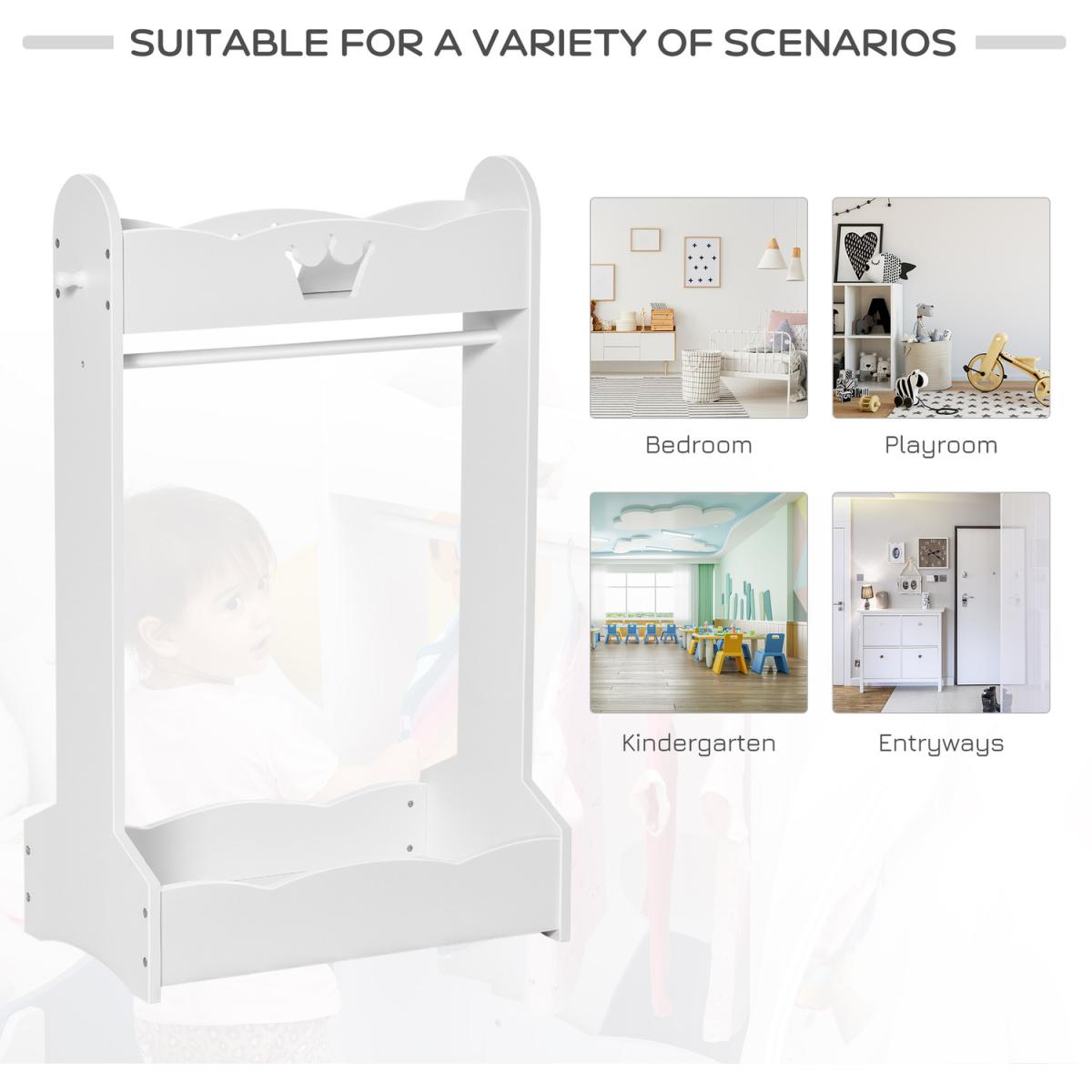Kids Wood Clothes Rack - White – image 2