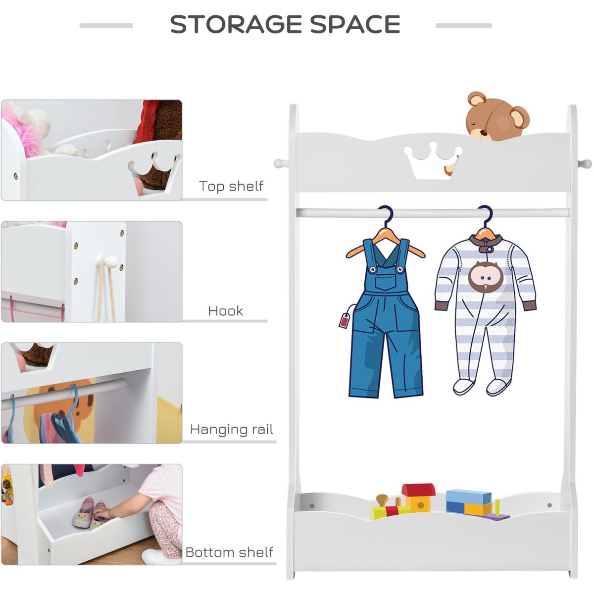 Kids Wood Clothes Rack - White – image 3