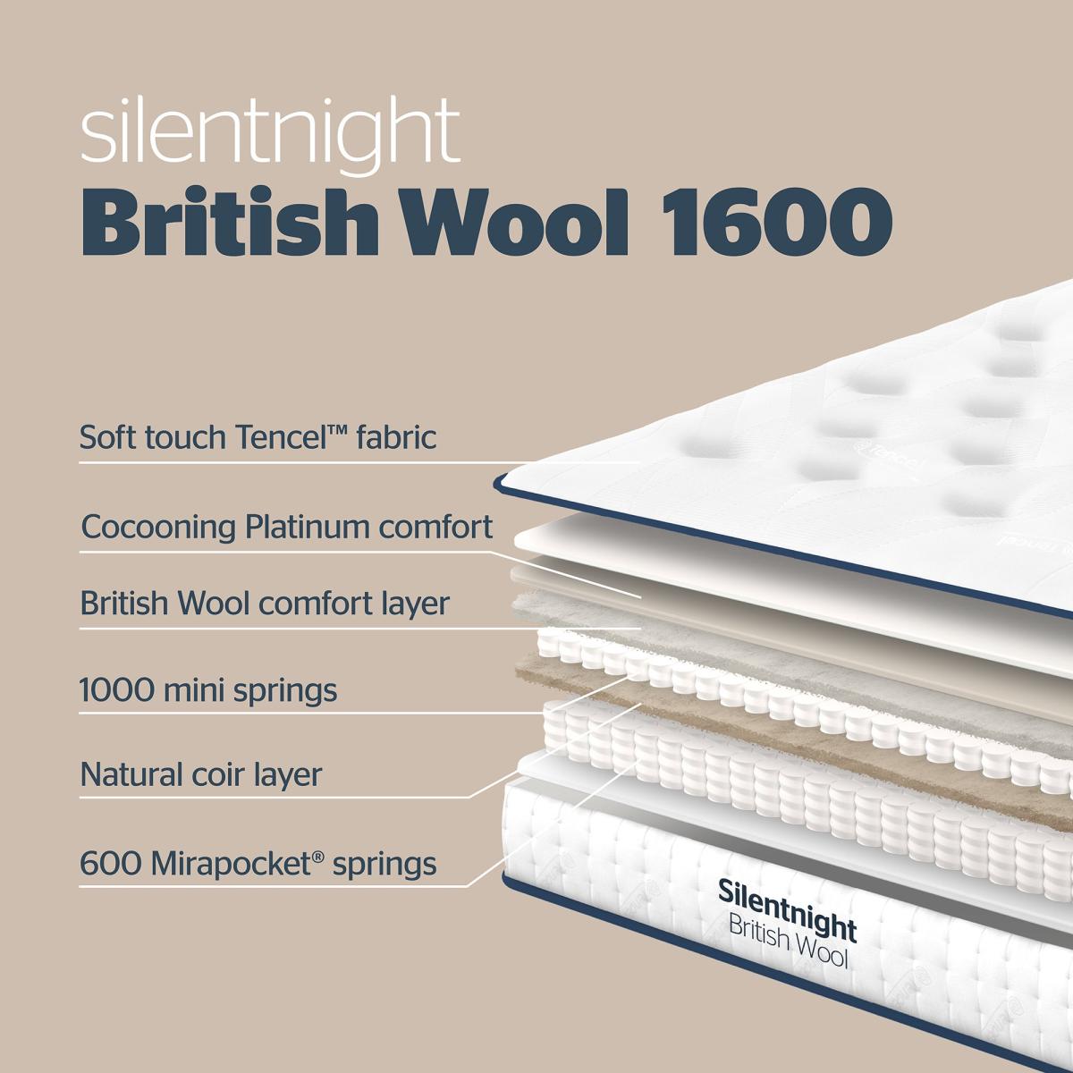 Silentnight Wool Naturals 1600 Pocket Mattress White – image 10