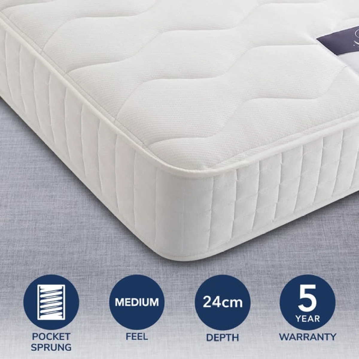 Silentnight Medium 1000 Pocket Mattress White – image 2