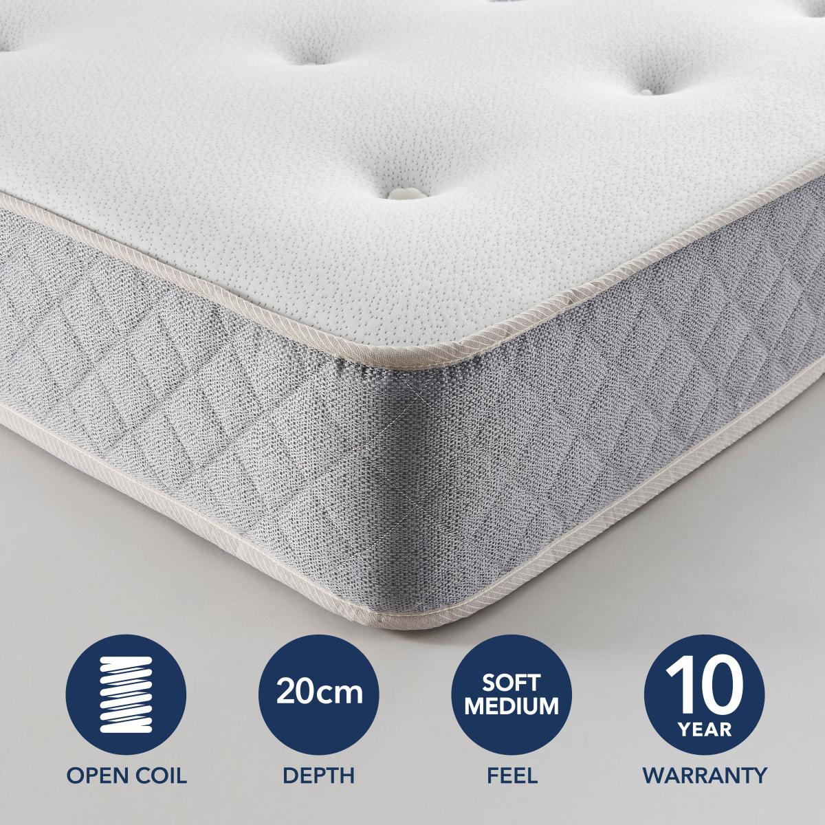 Fogarty Just Right Gel Open Coil Mattress White – image 2