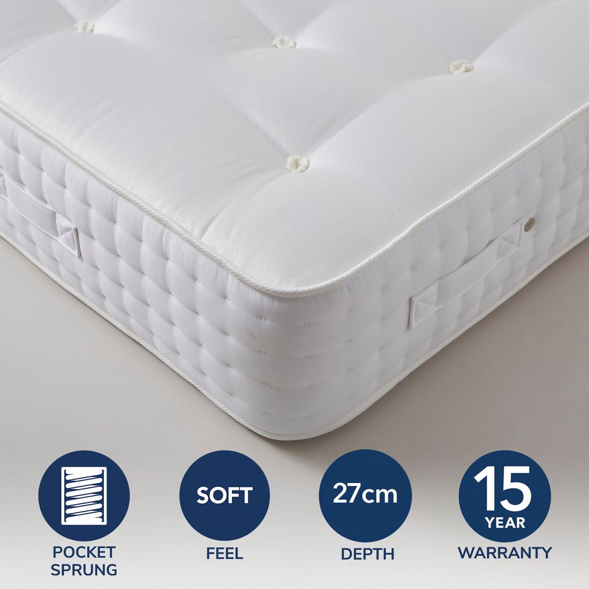 Hotel Ultra Soft 1000 Pocket Mattress White – image 2