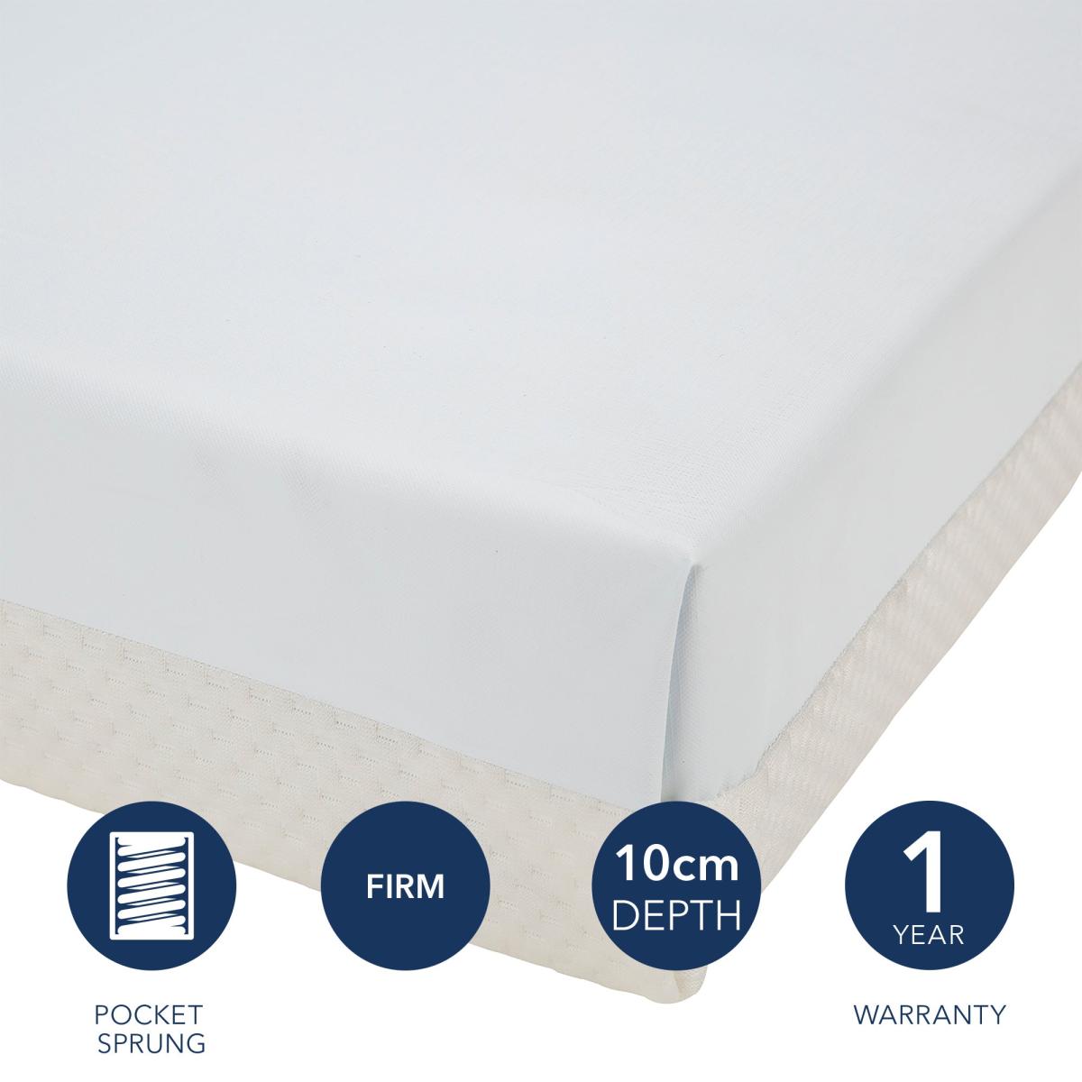 CuddleCo Signature Hypoallergenic Bamboo Pocket Sprung Mattress White – image 2