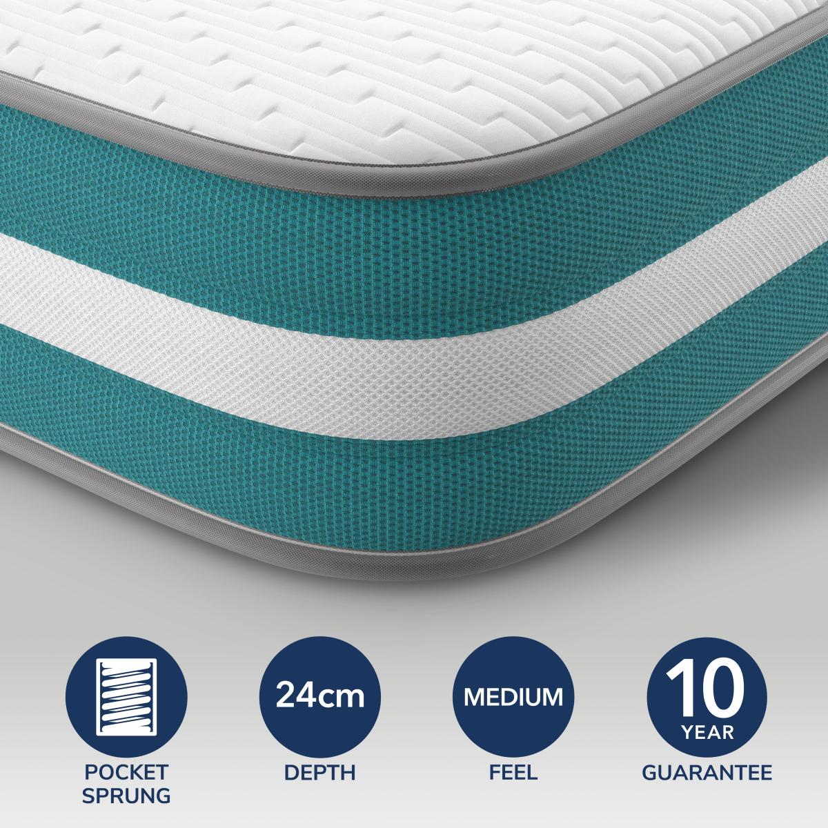 Silentnight Just Sleep Bliss Rolled Gel Mattress White – image 2