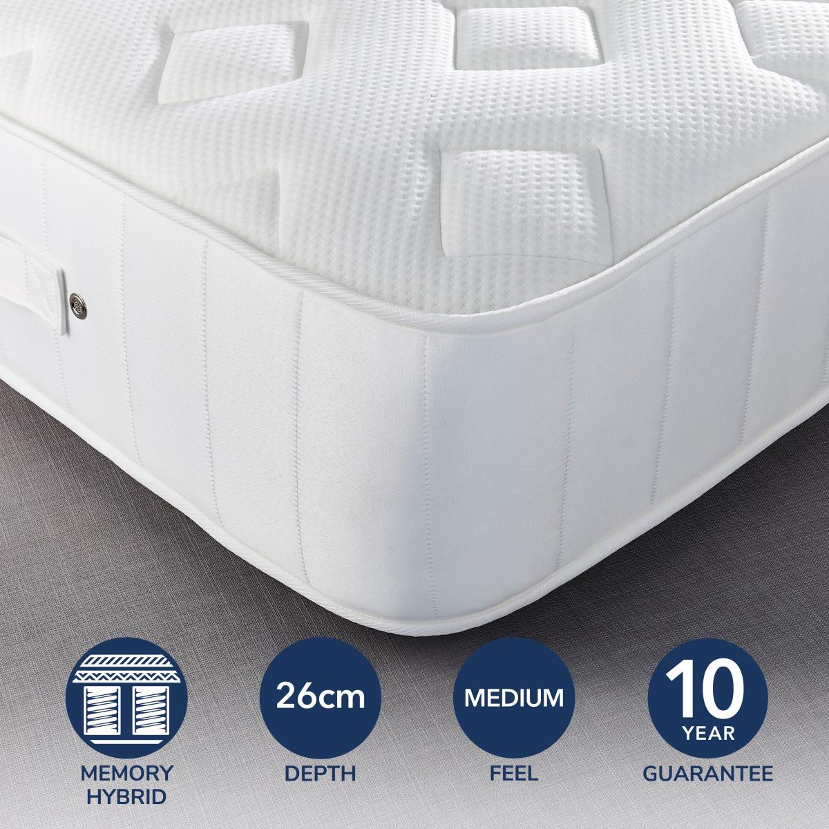Return - Fogarty Dreamy Comfort Memory Foam Top 1000 Pocket Sprung Mattress, Double – image 2