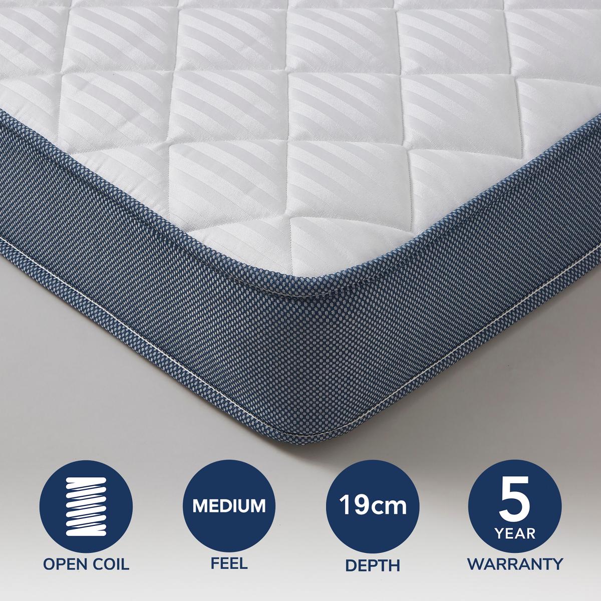 Crib 5 Open Coil Mattress White – image 2