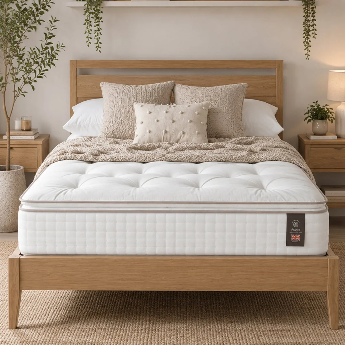 Aspire Cashmere & Silk 7000 Pocket Sprung Pillowtop Mattress - Small Double – image 1