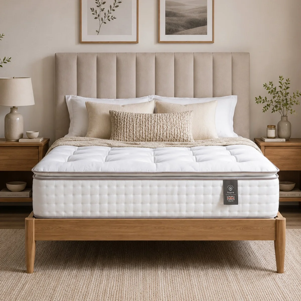 Aspire Cashmere & Silk 5000 Pocket Sprung Pillowtop Mattress - Super King – image 1