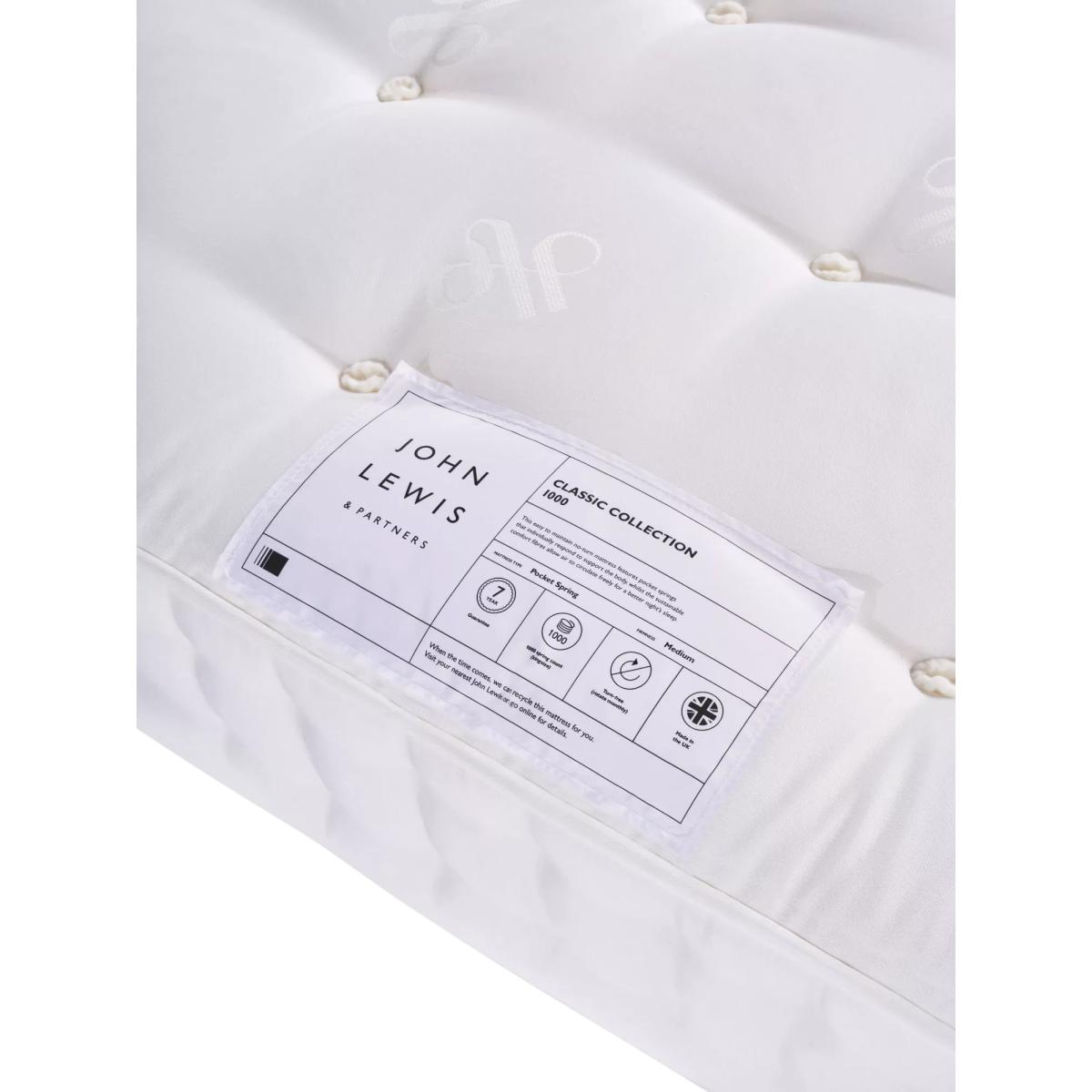 John Lewis Classic Collection 1000 Pocket Spring Mattress, Medium Tension, King Size – image 3