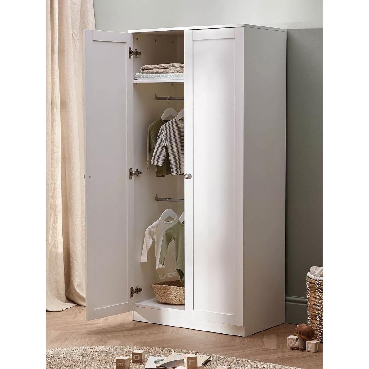 Silver Cross Bromley Cotbed, Mattress, Dresser and Wardrobe, White – image 3