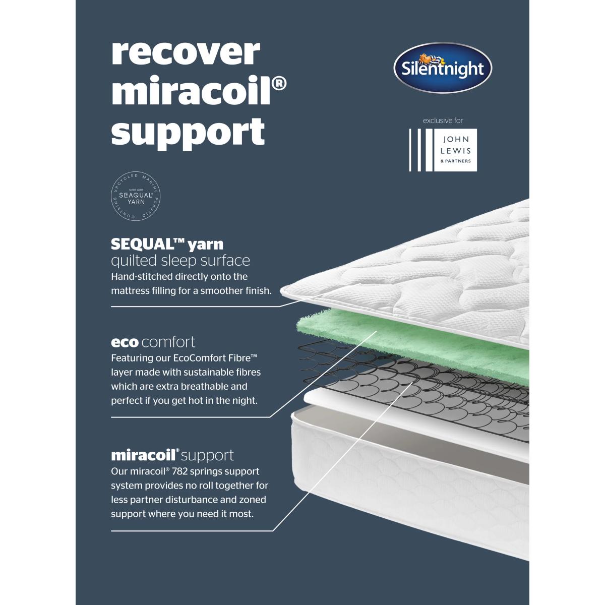 Silentnight Recover Miracoil® Support Pocket Spring Mattress, Extra Firm Tension, Double – image 7