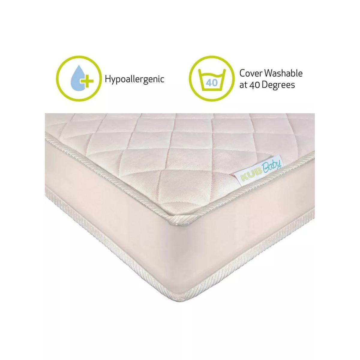 Kub Natural Pocket Spring Cotbed Mattress, Cream, 140 x 70cm – image 4