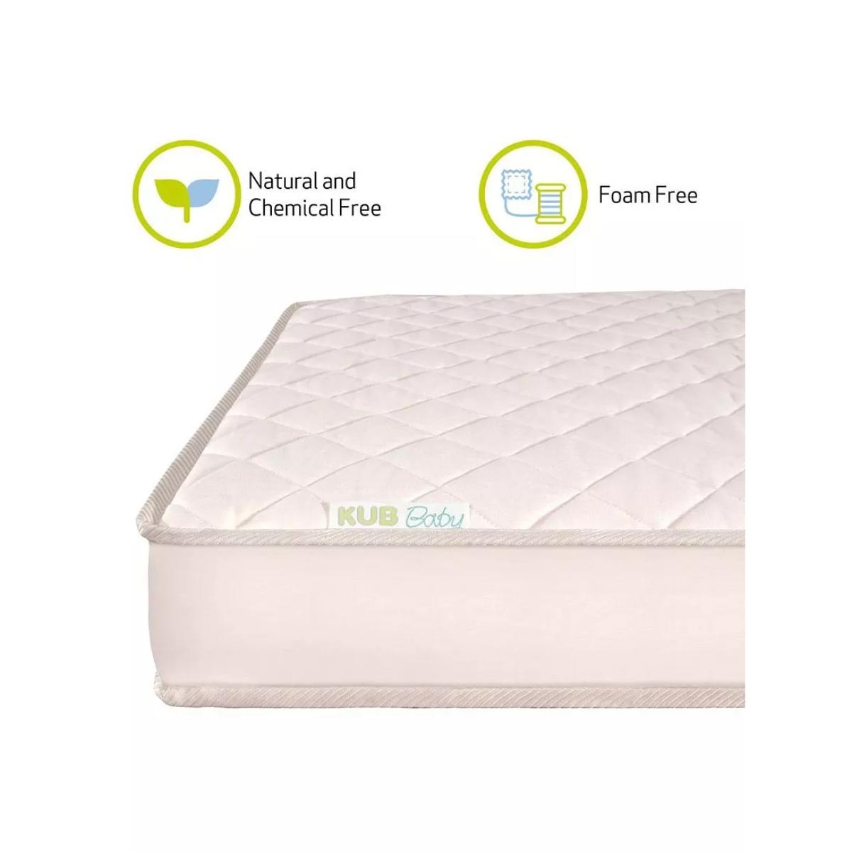 Kub Natural Pocket Spring Cotbed Mattress, Cream, 140 x 70cm – image 5