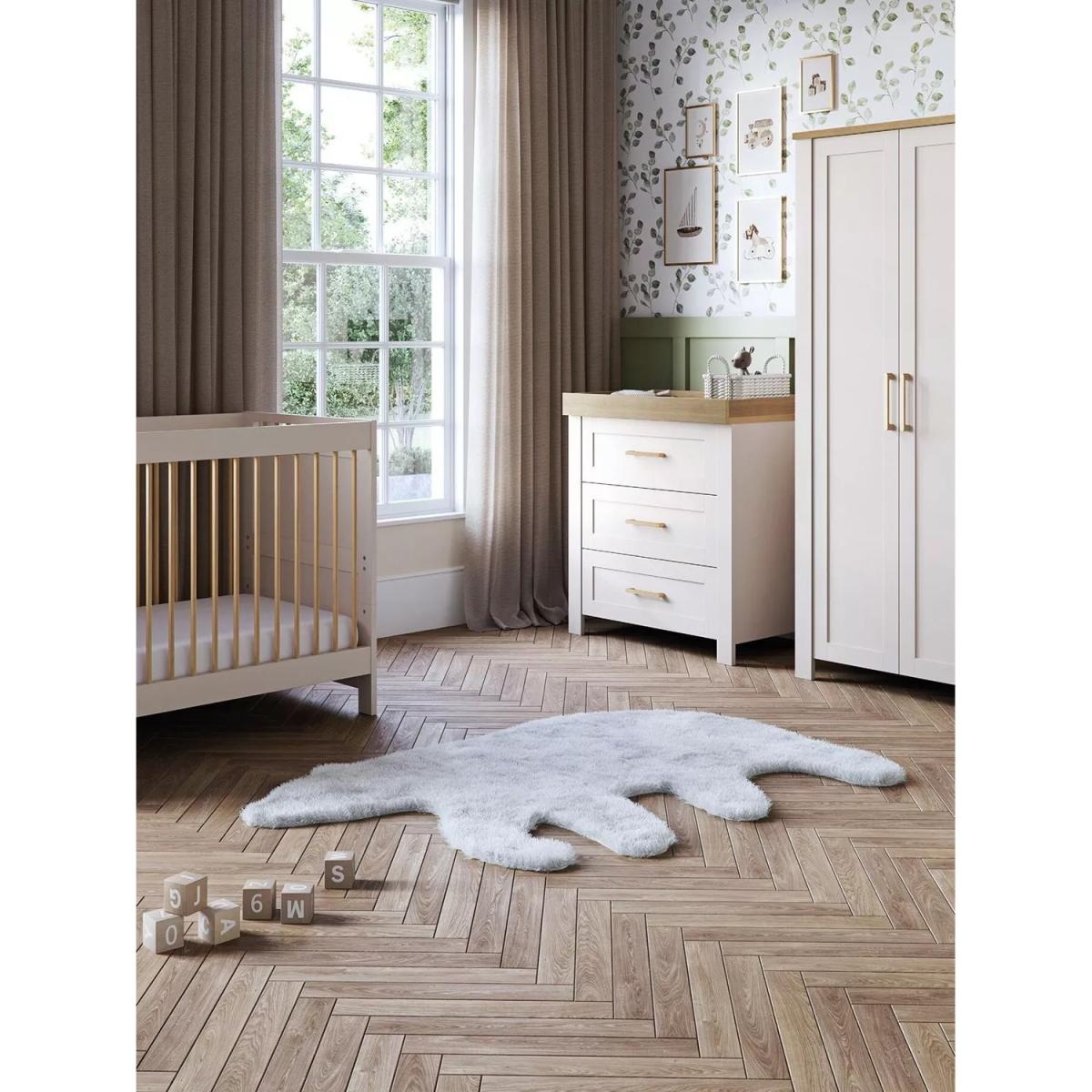 Silver Cross Seville Cotbed, Mattress, Dresser and Wardrobe, Cashmere/Oak – image 2