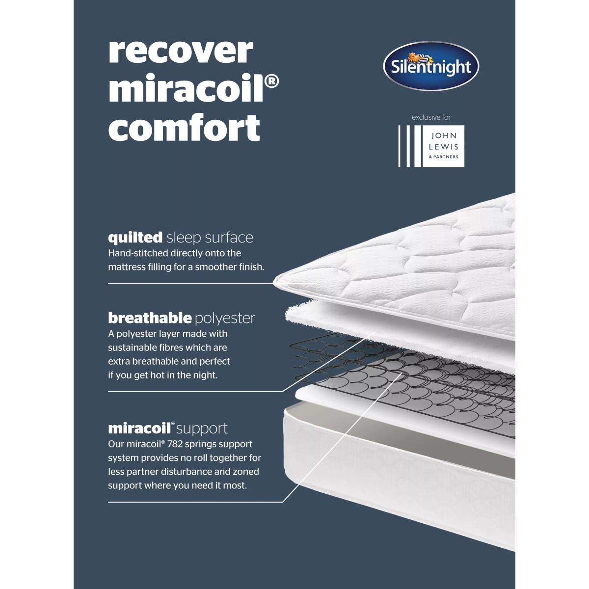 Silentnight Recover Miracoil® Comfort Pocket Spring Mattress, Extra Firm Tension, Single – image 8