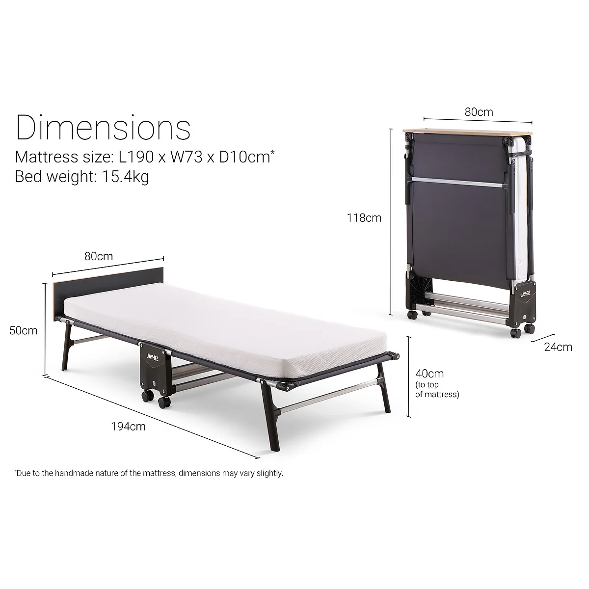 Jay-Be® Rollaway Folding Bed with Memory Mattress – image 14