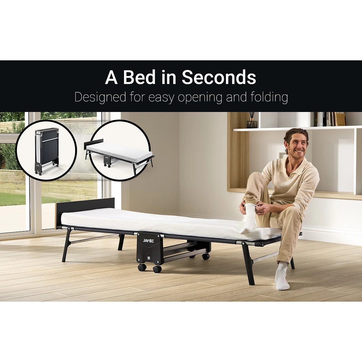 Jay-Be® Rollaway Folding Bed with Memory Mattress – image 8