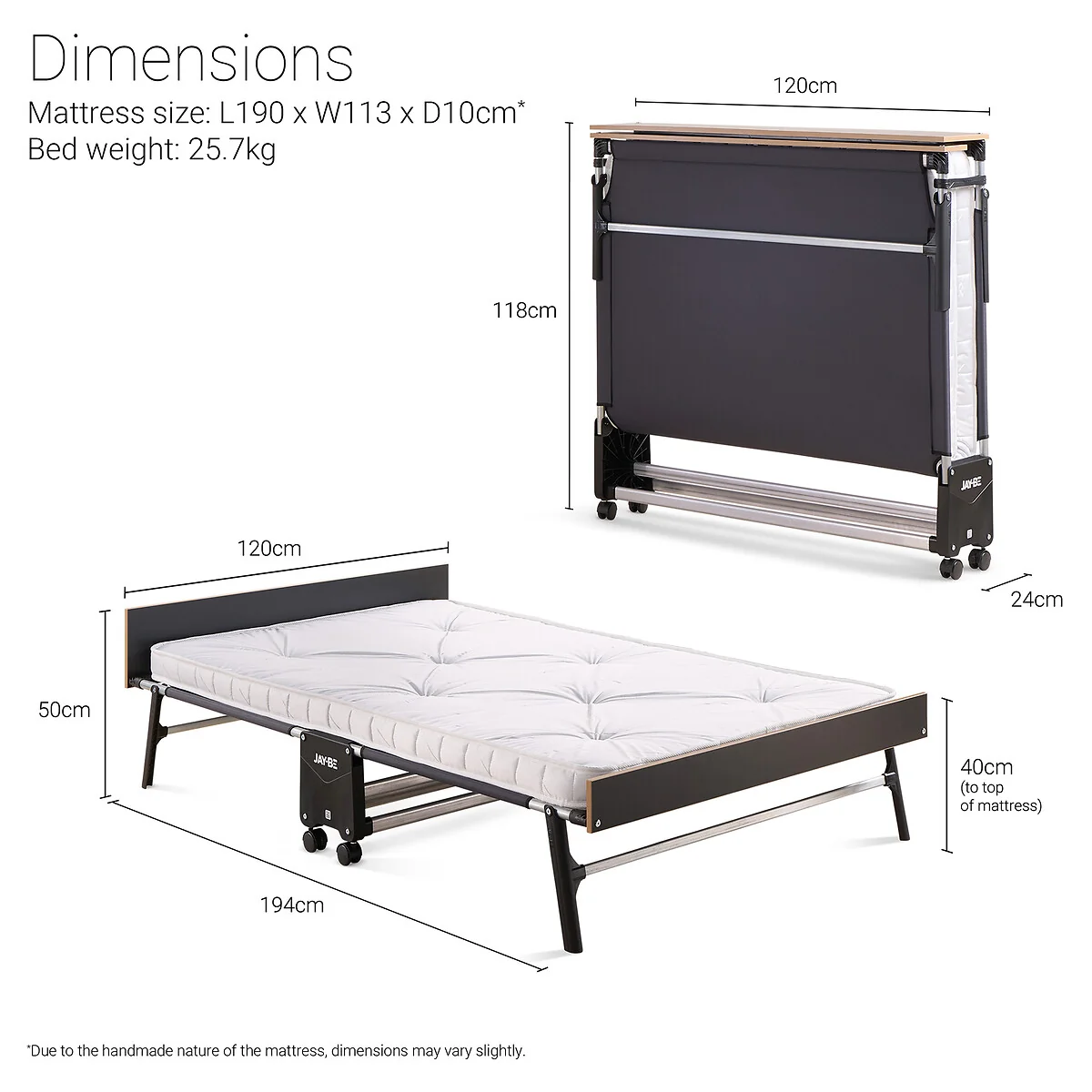 Jay-Be® Grand Folding Bed with e-Pocket Tufted Mattress – image 14