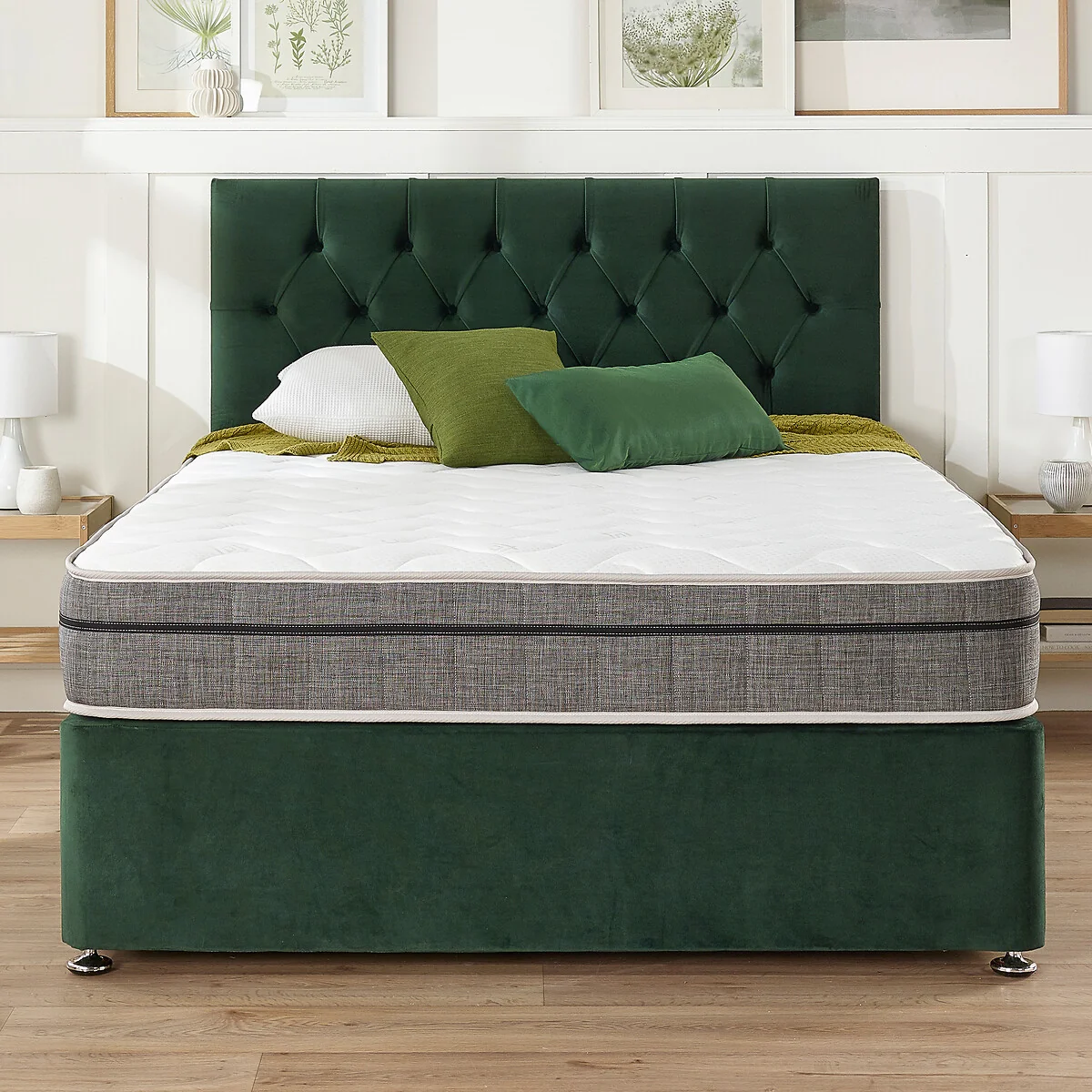 Oliver Velvet 2 Drawer Divan Bed and Pocket+ Memory Mattress Set – image 2