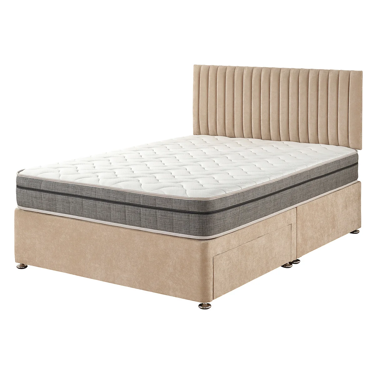 Grant Linen Divan Bed with 4 Drawers and Pocket+ Memory Mattress Set – image 3