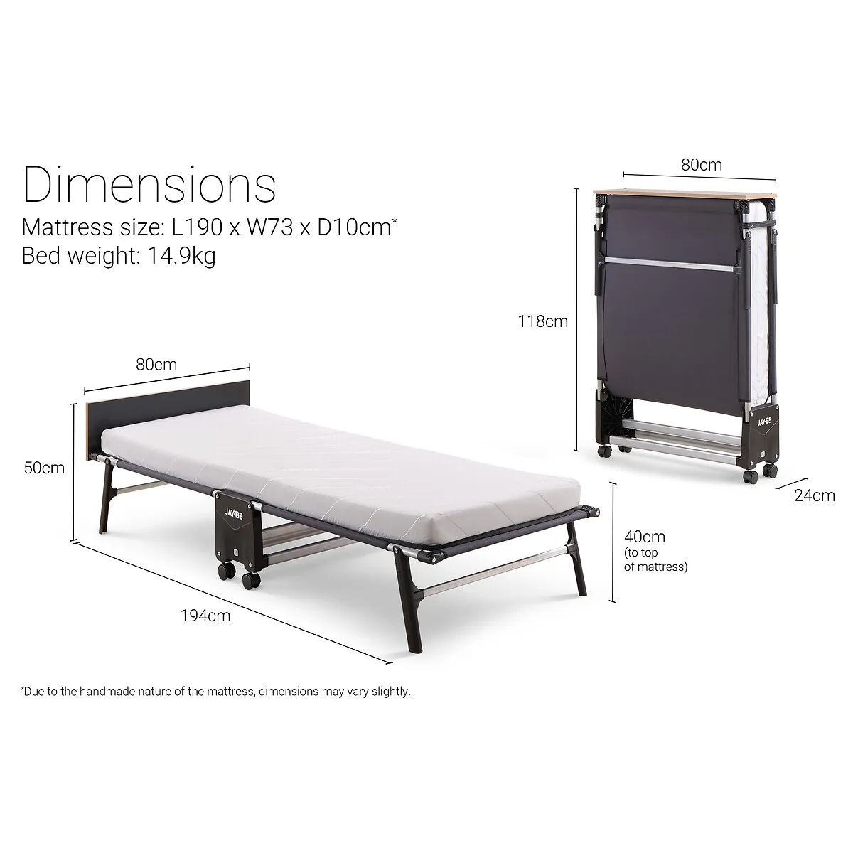 Jay-Be® Rollaway Folding Bed with e-Fibre Mattress – image 14
