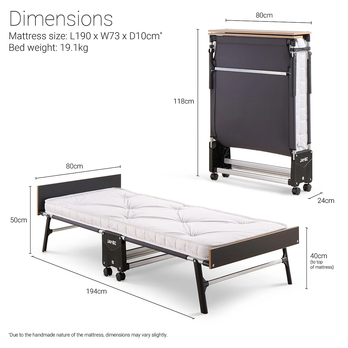 Jay-Be® Grand Folding Bed with e-Pocket Tufted Mattress – image 13