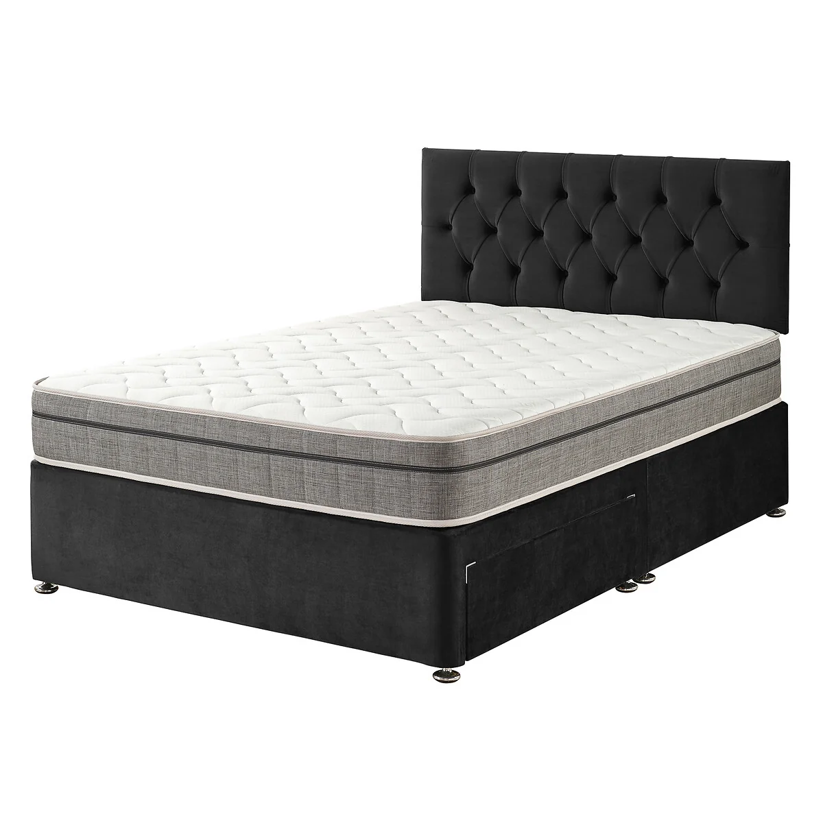 Oliver Velvet 2 Drawer Divan Bed and Pocket+ Memory Mattress Set – image 3