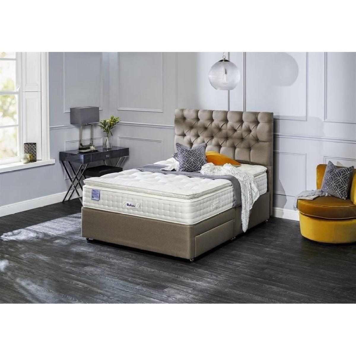 Relyon Dreamworld Ullswater Natural Silk 2900 Mattress and Divan Set - 150cm King - Padded Top - End Lift Ottoman - Fabric Grade B – image 2