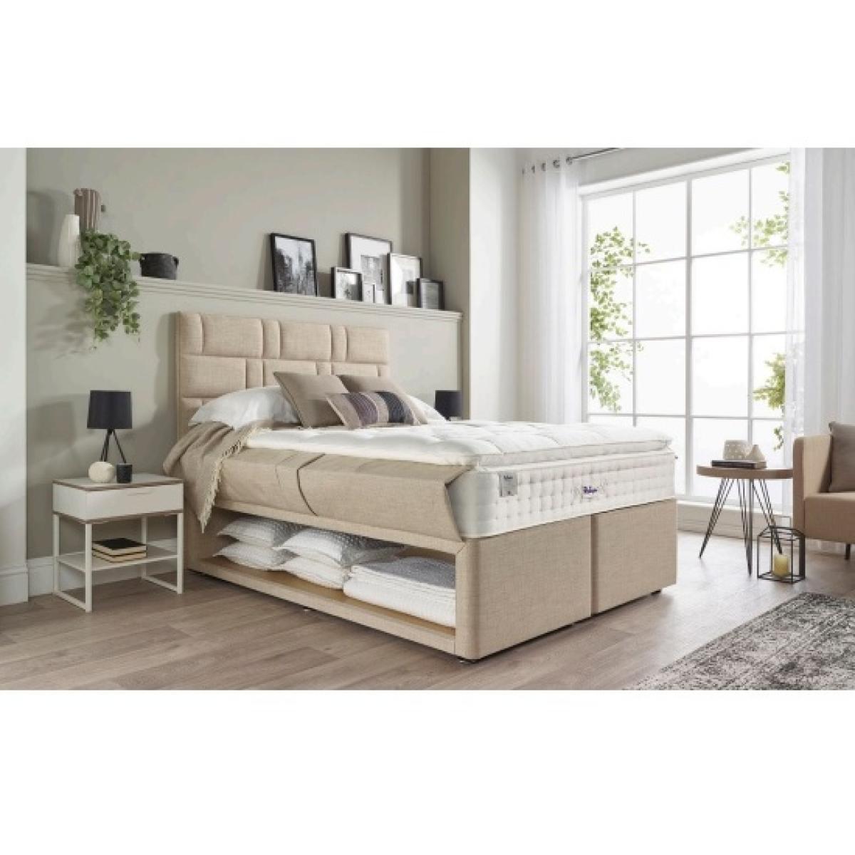 Relyon Dreamworld Ullswater Natural Silk 2900 Mattress and Divan Set - 150cm King - Padded Top - End Lift Ottoman - Fabric Grade B – image 12