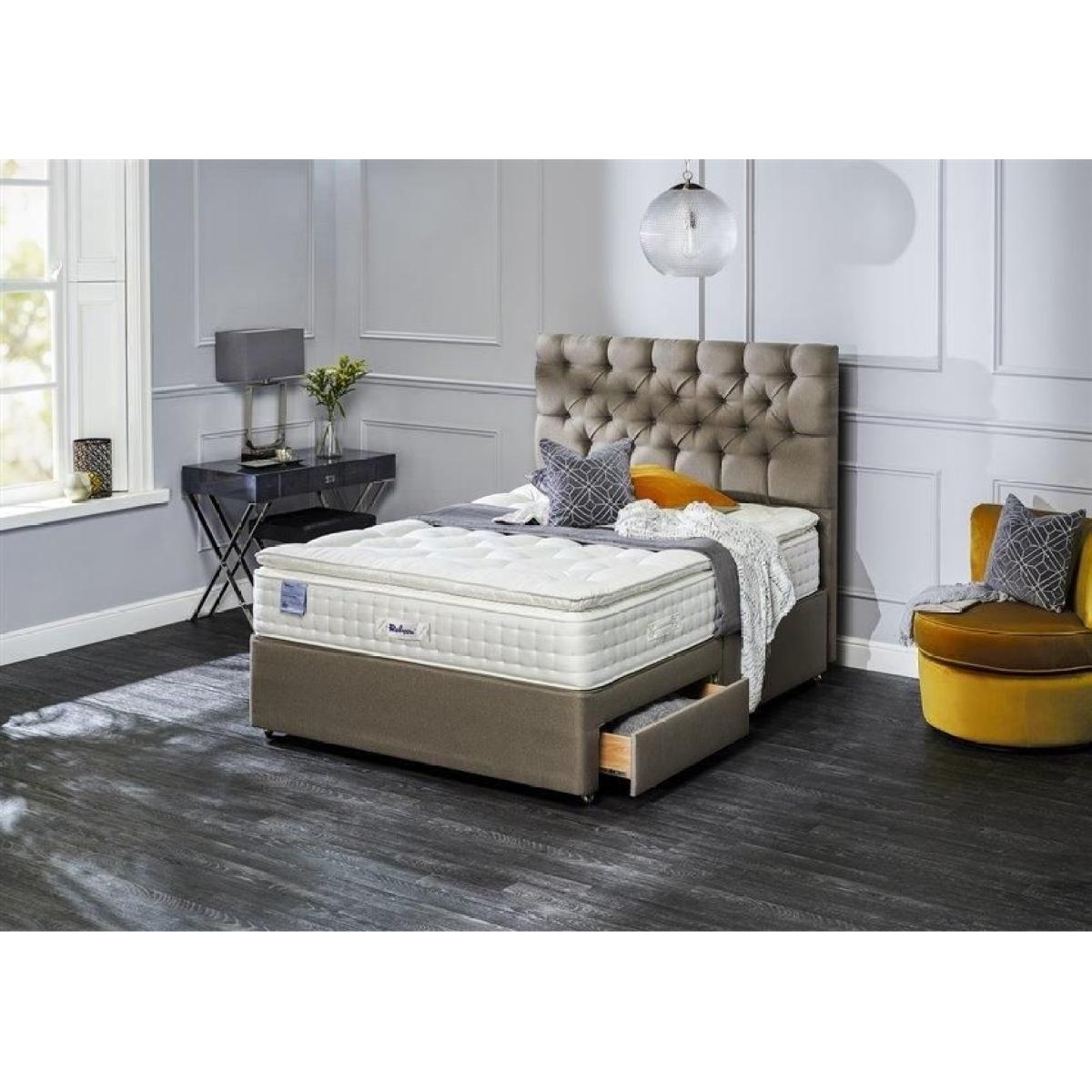 Relyon Dreamworld Ullswater Natural Silk 2900 Mattress and Divan Set - 150cm King - Padded Top - End Lift Ottoman - Fabric Grade B – image 3