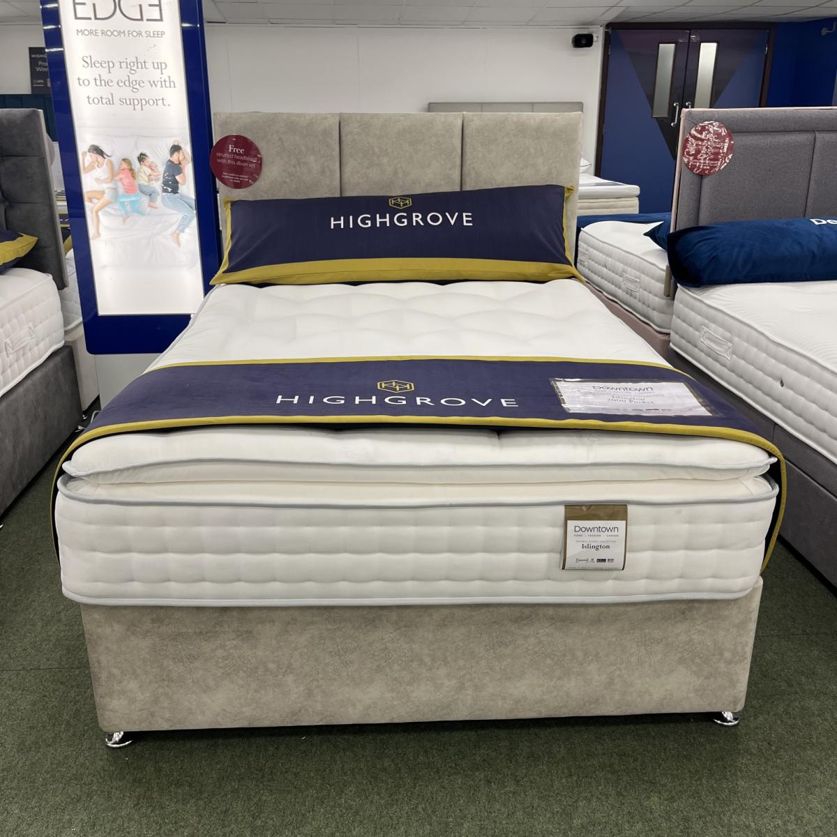 Highgrove Islington Mattress and Divan Set With Headboard - 135cm Double - 2 Drawers - Floor Standing Walton – image 5