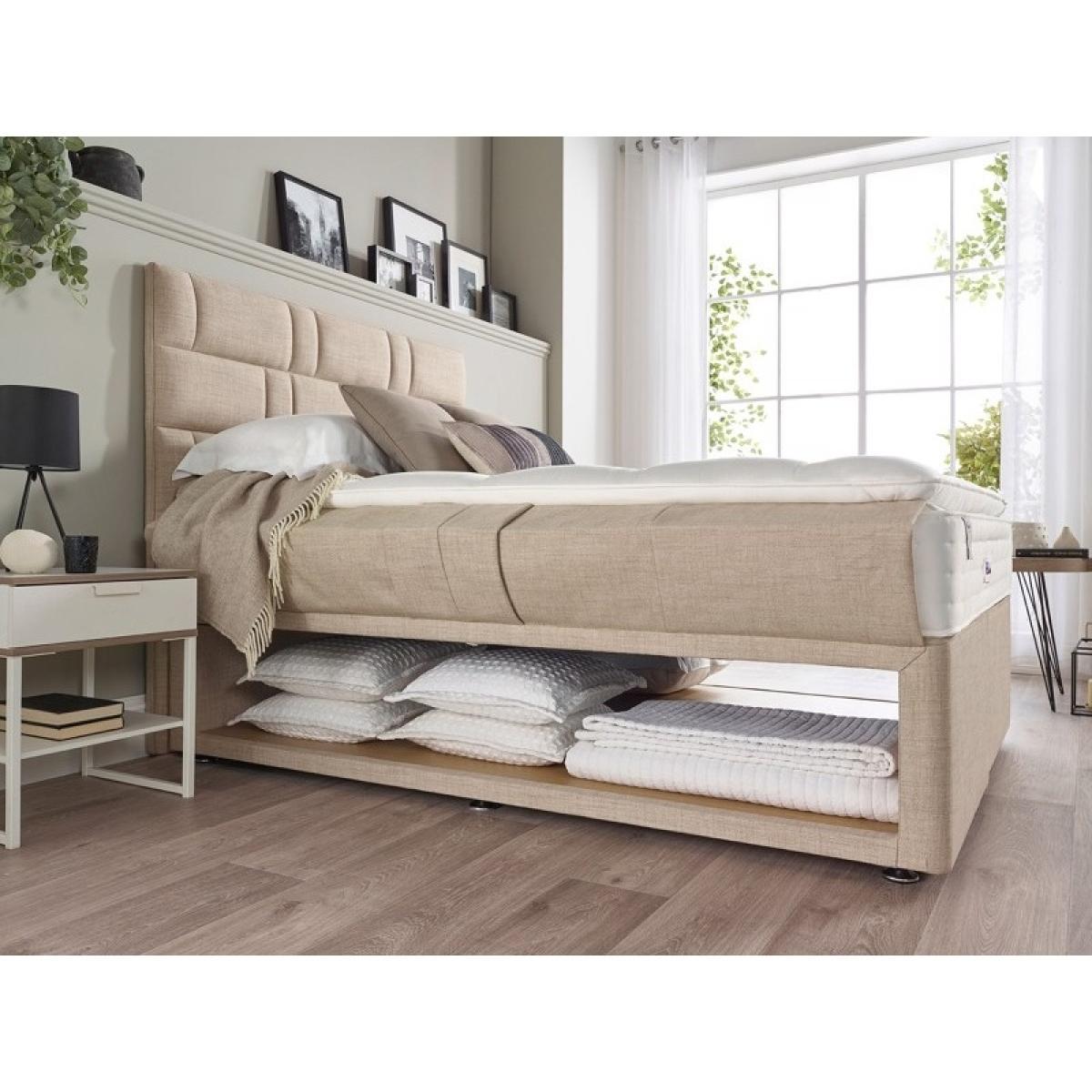 Relyon Dreamworld Derwent Natural Pashmina 2400 Mattress and Divan Set - 135cm Double - Padded Top - End Lift Ottoman - Fabric Grade B – image 6