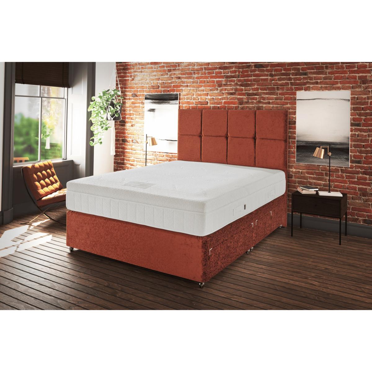 Kaymed Jakarta 2000 Mattress and Divan Set With Tapered Legs - 90cm Single - Dreamy Fabric – image 2
