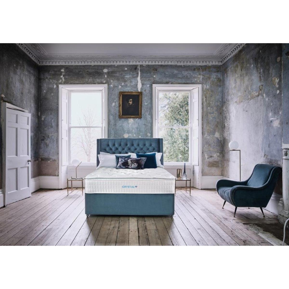 Sleepeezee Crystal Comfort Mattress and Divan Set - 120cm Small Double - 4 Drawers In BeigeCreamBlackPu – image 2